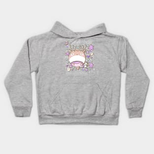 Cute festive deer bubble head cutie Kids Hoodie